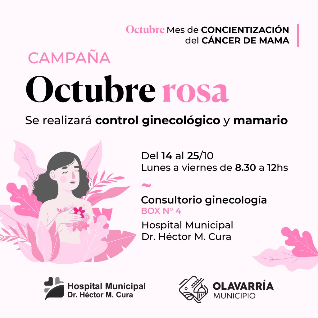 Octubre Rosa: el Municipio junto a instituciones ofrecerán controles de salud y actividades de concientización