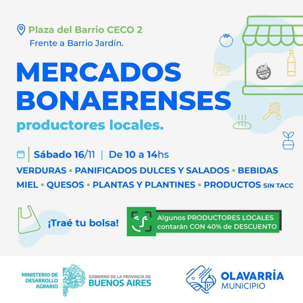 Nueva fecha de “Mercados Bonaerenses” con productores locales