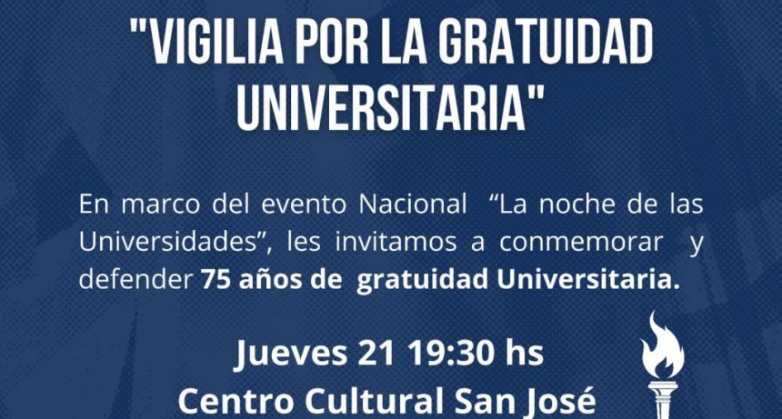 Olavarría se sumará a la vigilia por la gratuidad universitaria