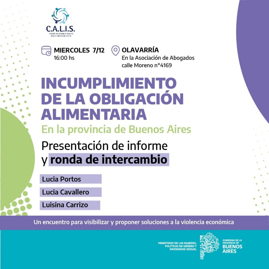 ‘Presentación del Informe del Incumplimiento de la Obligación Alimentaria en la Provincia de Buenos Aires’