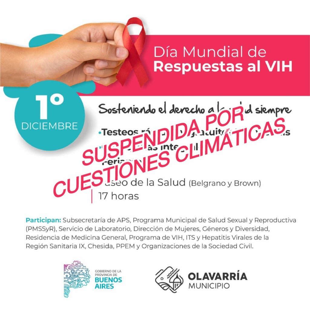 Suspendieron jornada de concientización por el VIH