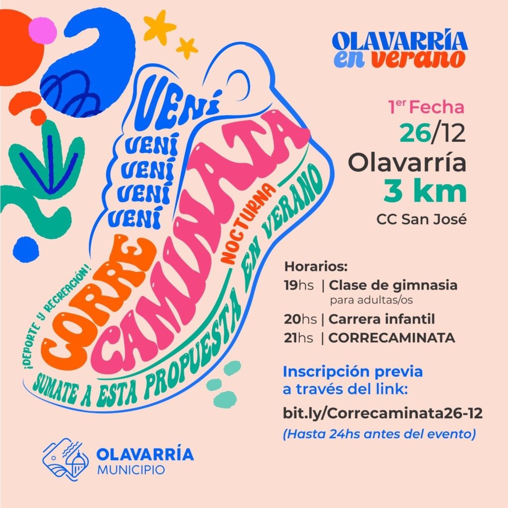 “Olavarría en Verano”: Se viene una nueva Correcaminata Nocturna organizada por el Municipio