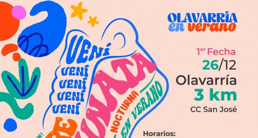 “Olavarría en Verano”: Se viene una nueva Correcaminata Nocturna organizada por el Municipio